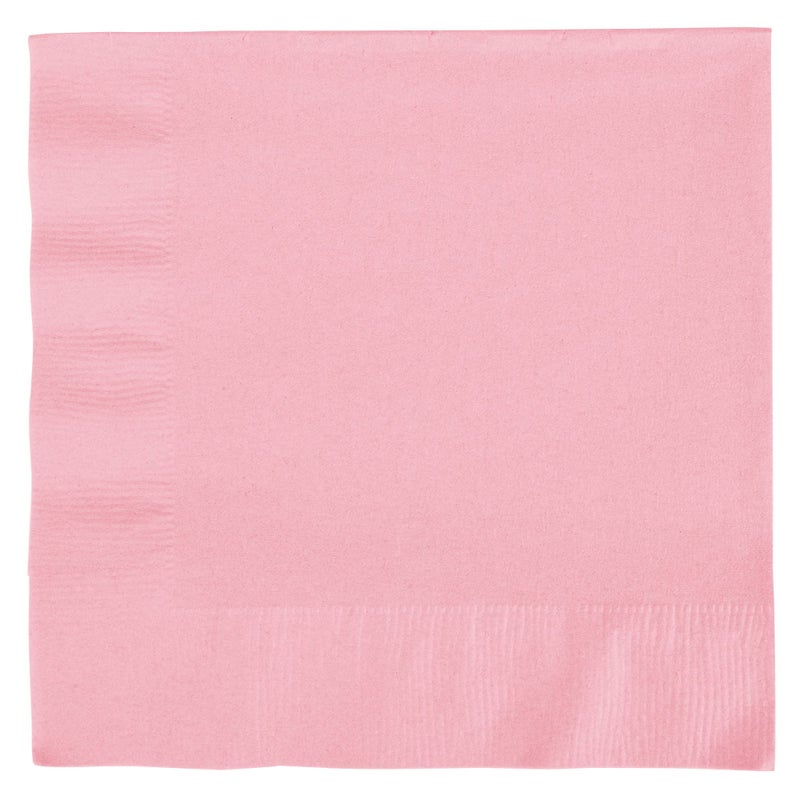 Creative Converting 240 Count Celebrations Lunch Paper Napkins, Classic Pink - Image 1